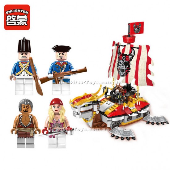 Конструктор BRICK 1312 (20шт) піратский корабель, 4 фігурки, 464дет, в кор-ке, 40,5-30-6,5 см