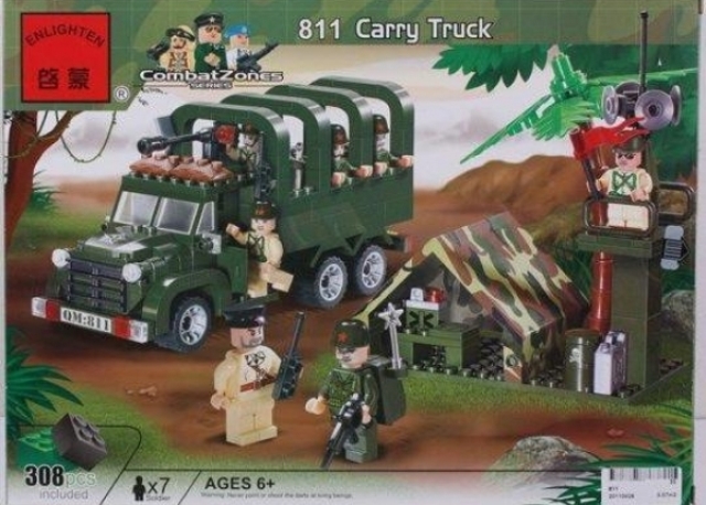 Конструктор BRICK 811 воен.лагерь с грузовиком 308дет.распак.кор.34*5*26 ш.к./30/