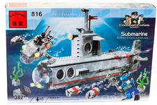 Конструктор BRICK 816 (22шт) субмарина, 382 дет, в кор-ке, 41-28-6см