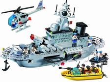 Конструктор BRICK 821 (12шт) военный корабль, 843 дет, в кор-ке, 54-37-7см