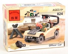 Конструктор BRICK 824 (320шт) офицерская машина, 33 дет, в кор-ке, 9,5-7-4,5см