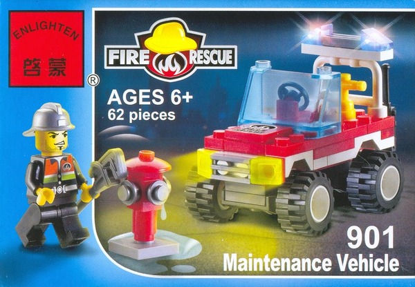 Конструктор BRICK 901 (150шт) Пожарная тревога, 62 дет, в кор-ке, 14-9,5-4,5см
