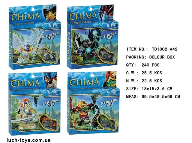 Конструктор CHIMA TD1002-A42 воины 4в.кор.18*15*3,6 ш.к./240/