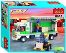 Конструктор COGO CG3411 Грузовик с погрузчиком 259дет.кор.29*6,3*23 ш.к./24/