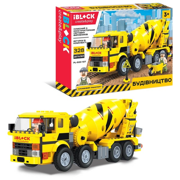Конструктор IBLOCK PL-920-107 (30шт/2) 328 дет, будівництво, в кор.