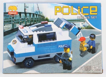 Конструктор JUBILUX C 9695 (48шт) полицейская машина, 221 дет, в кор-ке, 28-20-5см